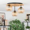 Koyoto Deckenleuchte Glas 15 cm Naturfarben, Schwarz, 3-flammig