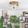Ripoll Deckenleuchte Glas 15 cm Naturfarben, Schwarz, 3-flammig