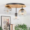 Ripoll Deckenleuchte Glas 15 cm Naturfarben, Schwarz, 3-flammig