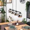 Koyoto Pendelleuchte Glas 15 cm Chrom, Rauchfarben, 4-flammig