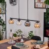 Koyoto Pendelleuchte Glas 15 cm Bernsteinfarben, Chrom, Klar, Rauchfarben, 4-flammig
