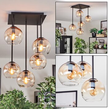 Koyoto Deckenleuchte Glas 15 cm Bernsteinfarben, Klar, 5-flammig