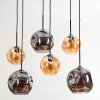 Ripoll Hängeleuchte Glas 20 cm, 25 cm Bernsteinfarben, Rauchfarben, 6-flammig