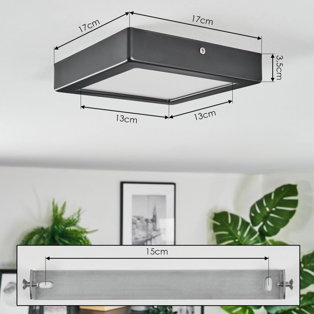 Isela Deckenleuchte LED Schwarz, 1-flammig