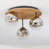 Ripoll Deckenleuchte Glas 15 cm Naturfarben, Schwarz, 3-flammig