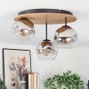 Ripoll Deckenleuchte Glas 15 cm Naturfarben, Schwarz, 3-flammig