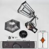 Lignac Außenwandleuchte Schwarz, Silber, 1-flammig, Bewegungsmelder