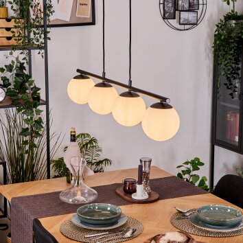 Gastor Pendelleuchte Glas 15 cm Weiß, 4-flammig Gastor Pendelleuchte Glas 15 cm Weiß, 4-flammig