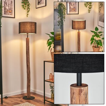 Bassagoda Stehleuchte 35 cm Naturfarben, Schwarz, 1-flammig Bassagoda Stehleuchte 35 cm Naturfarben, Schwarz, 1-flammig