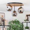 Ripoll Deckenleuchte Glas 15 cm Naturfarben, Schwarz, 3-flammig