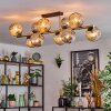 Ripoll Deckenleuchte Glas 15 cm Gold, Schwarz, 10-flammig