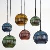 Koyoto Hängeleuchte Glas 20 cm, 25 cm Blau, Gold, Grün, Kupferfarben, 6-flammig