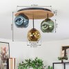 Ripoll Deckenleuchte Glas 15 cm Naturfarben, Schwarz, 3-flammig