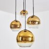 Koyoto Hängeleuchte Glas 15 cm, 20 cm, 25 cm, 30 cm Gold, Klar, 4-flammig