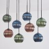 Koyoto Hängeleuchte Glas 20 cm Blau, Grün, Kupferfarben, 8-flammig