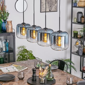 Lauden Hängeleuchte Glas 20 cm Blau, Klar, 4-flammig