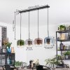 Lauden Hängeleuchte Glas 20 cm Blau, Grün, Klar, Kupferfarben, Rauchfarben, 4-flammig