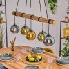 Koyoto Pendelleuchte Glas 15 cm Naturfarben, Schwarz, 5-flammig