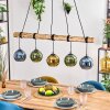Koyoto Pendelleuchte Glas 15 cm Naturfarben, Schwarz, 5-flammig