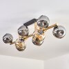 Ripoll Deckenleuchte Glas 15 cm Gold, Schwarz, 10-flammig