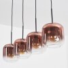 Lauden Hängeleuchte Glas 20 cm Klar, Kupferfarben, 4-flammig