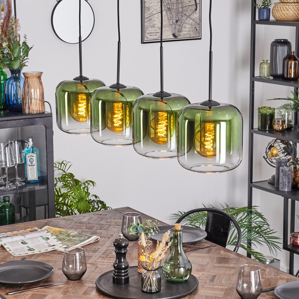 Lauden Hängeleuchte Glas 20 cm Grün, Klar, 4-flammig main product photo