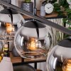 Koyoto Pendelleuchte Glas 15 cm Chrom, Klar, Rauchfarben, 4-flammig