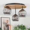Ripoll Deckenleuchte Glas 15 cm Naturfarben, Schwarz, 3-flammig
