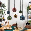 Ripoll Hängeleuchte Glas 15 cm, 20 cm Blau, Gold, Grün, Kupferfarben, 6-flammig