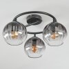 Koyoto Deckenleuchte Glas 15 cm Klar, Rauchfarben, 3-flammig