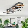 Cabanas Deckenleuchte LED Holzoptik, Schwarz, 1-flammig