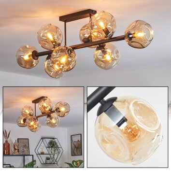 Ripoll Deckenleuchte Glas 15 cm Bernsteinfarben, 8-flammig