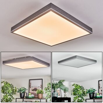 Salmi Deckenpanel LED Grau, Silber, 1-flammig