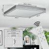 Salmi Deckenpanel LED Grau, Silber, 1-flammig, Fernbedienung