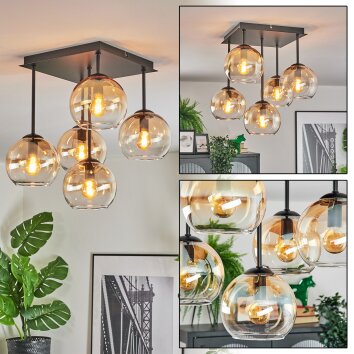 Koyoto Deckenleuchte Glas 15 cm Bernsteinfarben, Klar, 5-flammig