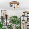 Ripoll Deckenleuchte Glas 15 cm Naturfarben, Schwarz, 3-flammig