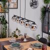 Gastor Pendelleuchte Glas 15 cm Chrom, Klar, Rauchfarben, 5-flammig