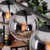 Gastor Pendelleuchte Glas 15 cm Chrom, Klar, Rauchfarben, 5-flammig