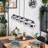 Gastor Pendelleuchte Glas 15 cm Chrom, Klar, Rauchfarben, 5-flammig