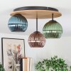 Koyoto Deckenleuchte Glas 15cm Braun, Holzoptik, Schwarz, 3-flammig