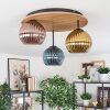 Koyoto Deckenleuchte Glas 15cm Braun, Holzoptik, Schwarz, 3-flammig