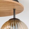 Ripoll Deckenleuchte Glas 15cm Braun, Holzoptik, Schwarz, 3-flammig