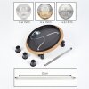 Ripoll Deckenleuchte Glas 15cm Braun, Holzoptik, Schwarz, 3-flammig
