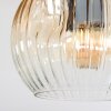 Ripoll Deckenleuchte Glas 15cm Braun, Holzoptik, Schwarz, 3-flammig