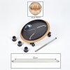 Ripoll Deckenleuchte Glas 15cm Braun, Holzoptik, Schwarz, 3-flammig