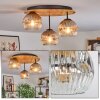 Ripoll Deckenleuchte Glas 15 cm Naturfarben, Schwarz, 3-flammig