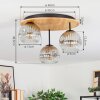 Ripoll Deckenleuchte Glas 15 cm Naturfarben, Schwarz, 3-flammig