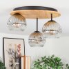 Ripoll Deckenleuchte Glas 15 cm Naturfarben, Schwarz, 3-flammig
