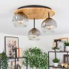Ripoll Deckenleuchte Glas 15 cm Naturfarben, Schwarz, 3-flammig