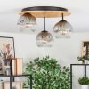 Ripoll Deckenleuchte Glas 15 cm Naturfarben, Schwarz, 3-flammig